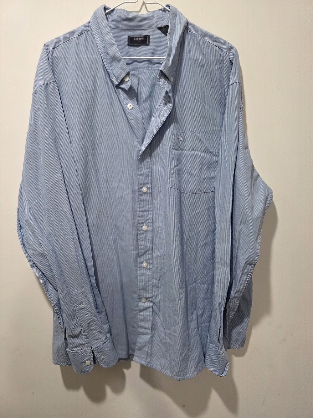 Dockers Pale Blue Long Sleeve Button-Down Shirt